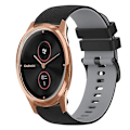 Miniatyrbilde 1 av 5: For Garminmove Luxe 20 mm rutete tofarget silikonklokkerem Black-Grey