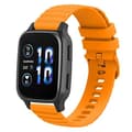 Miniatyrbillede 1 af 5: Til Garmin Forerunner Sq2 Music 20mm Wavy Dot Pattern Solid Color Silikone Watch Band Yellow