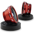 Miniatyrbild 2 av 5: Universal 3-i-1-mobilkameraobjektivsats för smartphones inklusive - Fish Eye-objektiv / 2-i-1 makroobjektiv & vidvinkelobjektiv/ universal /bärväska Red