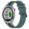 Miniatyrbilde 1 av 5: For Garmin Approach S40 20 mm vertikalt tofarget silikonklokkebånd Green-Black