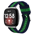 Pikkukuva 1 / 5: Fitbit Versa 4 / Sense 2 Universal Stripe Nylon watch Blue Green Blue