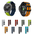 Miniatyrbillede 3 af 5: Til Garmin Descent Mk2i 22mm Silikone Sports To-farvet Urrem UCC White-Dark Blue