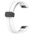 Miniatyrbilde 2 av 5: Svart spenne 22mm silikon klokkestropp for Garmin Fenix 7/forerunner 965/955/945/935 White