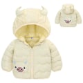 Miniatyrbillede 1 af 4: Børne Puffer Jakke Vinter Hætte Frakke Vatteret Jakke Letvægts Ydertøj beige 110cm
