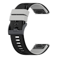 Miniatyrbillede 3 af 4: Til Garmin Fenix ​​7x tofarvet silikone urrem Black Grey