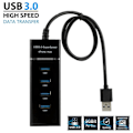 Miniatyrbild 1 av 5: 4 portar USB 3.0 hub splitter höghastighetshubb höghastighets multiexpansion för stationär PC bärbar datoradapter usb 3.0 Hub Black