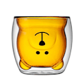 Miniatyrbillede 1 af 5: Tegneserie Bjørn Kop Dobbelt Lag Transparent Glas Kopper Kaffe Krus Par Gaver Brown