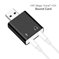Pikkukuva 2 / 5: Fiauli Alloy Ulkoinen Äänikortti USB7.1 Ääniadapteri 3.5mm Liittimellä PC Kannettavalle