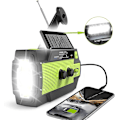 Miniatyrbillede 1 af 5: Nødradio med håndsving 4000Mah Bærbar Solar Am/Fm Vejrradio /Grøn