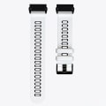 Miniatyrbilde 2 av 5: For Garmin Fenix ​​7x tofarget silikon klokkerem White Black