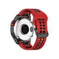 Miniatyrbilde 2 av 4: Rem for Garmin Descent G1/Coros Vertix 22Mm Hurtigutløsning Dobbel Rad Silikonklokke Rem Rød Svart