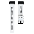 Miniatyrbilde 2 av 5: For Garmin Fenix ​​6x tofarget silikon klokkerem White Black