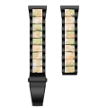 Miniatyrbilde 2 av 5: For Garmin Venu/vivoactive 3 Music 20 mm Universal tre-perler rustfritt stål + harpiks klokkebånd Black-Pink Green