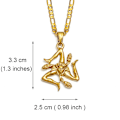 Miniatyrbillede 2 af 4: Anniyo Sicilien Italien By Flag Vedhæng Halskæder Mænd Kvinder Guld Farve Italiensk Sicilien Smykker #237106p Gold Color 60cm Thin Chain