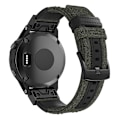 Miniatyrbilde 3 av 5: Klokkebånd i lerret og lær for Garmin Fenix5 Plus, håndleddsremstørrelse: 150+110 mm Army Green