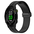 Miniatyrbillede 1 af 5: Til Garmin Forerunner 55 20mm Solid Color Magnetic Clasp Silikone urrem Black
