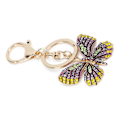 Miniatyrbillede 4 af 4: Nøglering Sommerfugl Zink Legering Rhinestone Funklende Mode Vedhæng til Rygsæk TegnebogGrøn