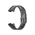 Pikkukuva 4 / 4: Fitbit Charge 4 / Charge 3 Se ruostumattomasta teräksestä valmistettu pää, nylon Denim vaihtohihnan kellohihna Gray Stripe