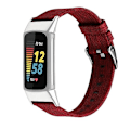 Miniatyrbild 1 av 5: För Fitbit Charge 5 Nylon Canvas Watch Band Red