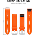 Miniatyrbillede 4 af 4: Udskiftningsrem til Fenix ​​5s Plus/fenix 6s Pro/fenix 7s/d2 Delta S Smartwatch (sølvspænde-mørkeblå) Orange