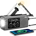 Miniatyrbilde 1 av 5: Nødradio med håndsveiv, USB-oppladbart, solcellelading, egnet for nødsituasjoner utendørs