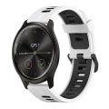 Miniatyrbilde 1 av 5: For Garmin Move Style 20 mm vertikalt mønster tofarget silikonklokkebånd White-Black