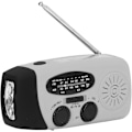 Miniatyrbilde 1 av 5: Nødradio med håndsveiv og LED-lommelykt 2000mAh, bærbar AM/FM/NOAA solcelleværradio/sølv