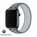 Miniatyrbild 1 av 5: Solo Loop-rem för Apple Watch Band 44mm 40mm 38mm 42mm Andas Silikon Elastiskt bälte Armband Band Iwatch Series 3 4 5 Se 6 hasta silver 38mm or 40mmS