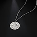 Miniatyrbillede 2 af 4: Dawapara Fortune Wheel Agla Inri Rustfrit Stål Mænd Halskæde Salomon Rigdom Amulet Michael Uriel Raphael Gabriel Ærkeengel Segl