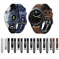 Miniatyrbilde 5 av 5: For Garmin Fenix ​​7x silikon + skinn klokkerem med hurtigutløser Wine Red
