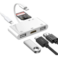Miniatyrbillede 1 af 5: Lightning Hub Ipad-adapter, 6-i-1 Lightning til HDMI Digital Av-konverter, Tf & SD-kortlæser, Usb-kameraadapter, strømforsyning