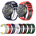 Miniatyrbillede 2 af 5: Se blødt og behageligt to-farvet 22mm silikone urrem til Huawei Watch GT3 A,22 mm