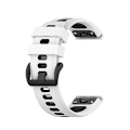Miniatyrbilde 1 av 5: For Garmin Fenix ​​7s 20 mm tofarget silikonjack-klokkerem White Black