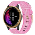 Til Garmin Venu 20mm Nylon Vævet Urrem LCS Pink