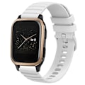 Miniatyrbild 1 av 5: För Garmin Venu Sq 20 mm Wavy Dot Pattern Solid Color Silikon Watch Band White