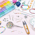 Miniatyrbillede 2 af 5: Glasfrøperler til armbåndsfremstilling. Beading smykkefremstillingssæt