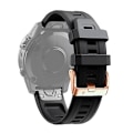 Miniatyrbillede 1 af 5: Til Garmin Fenix ​​6s 20 mm rosa guldspænde silikone urrem Black