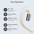 Miniatyrbilde 4 av 5: Bluetooth-hodetelefoner uten øreplugg, støyreduserende håndfri hodesett Ørekrok Trådløse hodetelefoner med mikrofon for iPhone og Android-smarttelefoner White