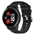 Miniatyrbilde 1 av 5: For Garmin Venu 2plus 20mm Cross Textured Silicone Watch Band Black