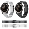 Miniatyrbilde 3 av 5: For Garmin Fenix ​​5 Plus 22mm Tortoise Shell rustfritt stål klokkebånd Sliver