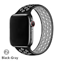 Miniatyrbild 1 av 5: Solo Loop-rem för Apple Watch Band 44mm 40mm 38mm 42mm Andas Silikon Elastiskt bälte Armband Band Iwatch Series 3 4 5 Se 6 black gray 38mm or 40mmS