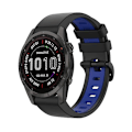 Miniatyrbild 1 av 4: För Garmin Fenix ​​7s Sapphire Solar 22mm silikon watch i två färger Black-Blue