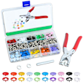 Miniatyrbilde 1 av 4: Trykknapper, 200 sett trykknapper metall, 10 farger knapper