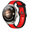 Miniatyrbilde 2 av 5: Silikonrem for Huawei Watch 4 Pro Red Black