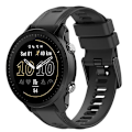 Miniatyrbillede 1 af 5: Til Garmin Descent G1 22 mm ensfarvet silikoneurrem Black