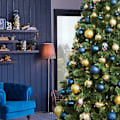 Miniatyrbild 5 av 5: Blå Julkulor 34 st 6 cm Julgransdekorationer Ornament för