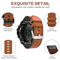 Miniatyrbillede 4 af 5: Til Garmin Descent Mk 2i 26mm Læder Sutur Stål Spænde Urbånd Coffee