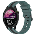 Miniatyrbillede 1 af 5: Til Garmin Forerunner 255 22mm lodret tofarvet silikoneurrem Green-Black
