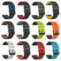 Miniatyrbild 5 av 5: För Garmin Fenix ​​7/7x/6/6x/5/5x 22mm tvåfärgs watch Orange Black