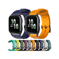 Miniatyrbillede 3 af 4: Rem til Garmin Forerunner Sq2 20Mm Fodboldmønster Ensfarvet Navy Blå Silikone Urrem